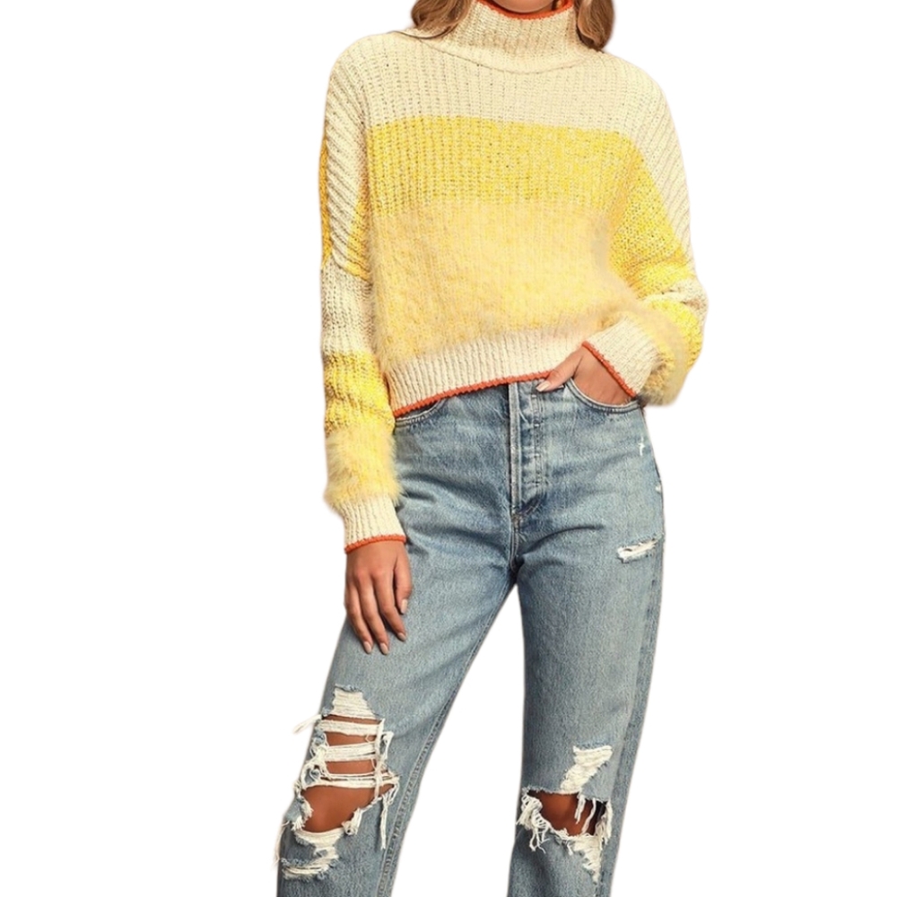 Free People Sunbrite cropped Wide pullover sweater XS